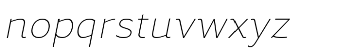 Accia Sans Thin Italic Font LOWERCASE