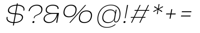 Accio Extralight Italic Font OTHER CHARS