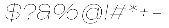 Accio Thin Italic Font OTHER CHARS