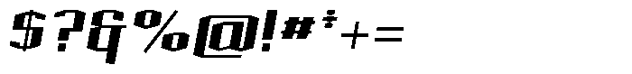 Acel Gothic Black Italic Font OTHER CHARS