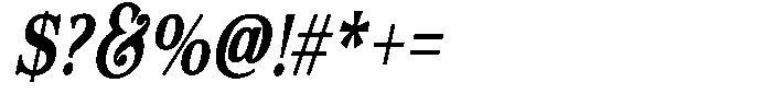 Actualis Bold Condensed Italic Font OTHER CHARS