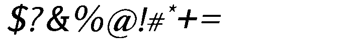 Actuarius Light Italic Font OTHER CHARS