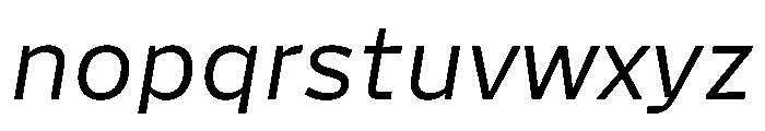 Action Grotesque Regular Italic Font LOWERCASE