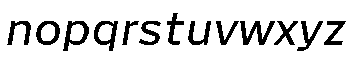 Action Grotesque Regular No 2 Italic Font LOWERCASE