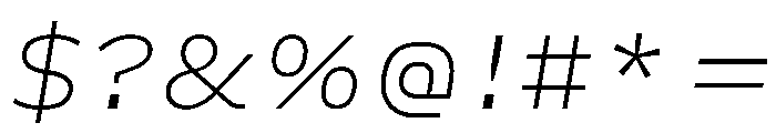 Action Grotesque Thin Italic Font OTHER CHARS