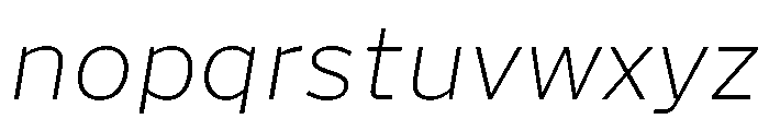 Action Grotesque Thin Italic Font LOWERCASE