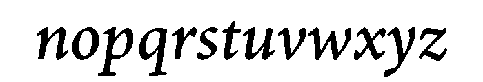 Adobe Aldine Caption Medium Italic Font LOWERCASE