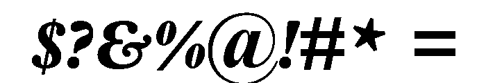 Adobe Aldine Extra Bold Italic Font OTHER CHARS