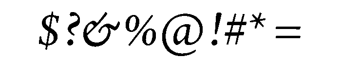 Adobe Aldine Italic Font OTHER CHARS