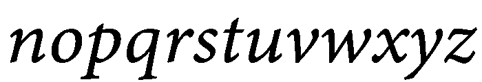 Adobe Aldine Variable Italic Font LOWERCASE