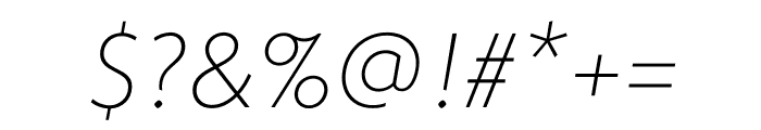 Agenda One Condensed Thin Italic Font OTHER CHARS