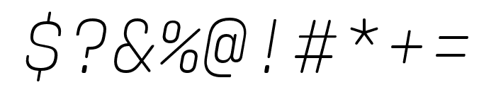Aglet Mono Extra Light Italic Font OTHER CHARS