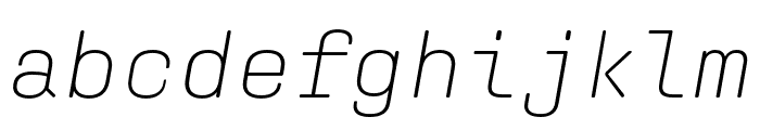 Aglet Mono Extra Light Italic Font LOWERCASE