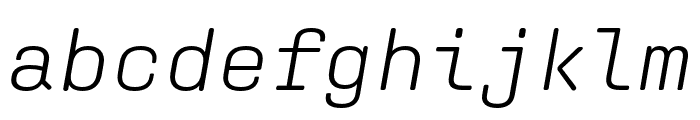 Aglet Mono Light Italic Font LOWERCASE