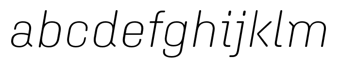 Aglet Sans Extra Light Italic Font LOWERCASE