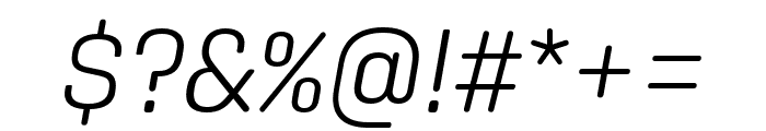 Aglet Sans Light Italic Font OTHER CHARS