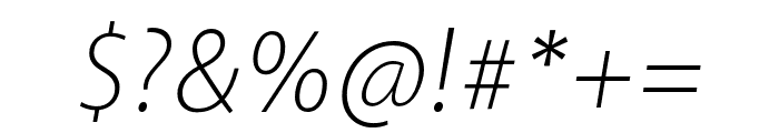 Akagi Pro ExtraLight Italic Font OTHER CHARS