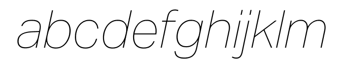 Aktiv Grotesk Mlym Hair Italic Font LOWERCASE