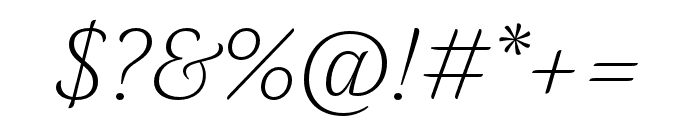 Alda OT CEV Light Italic Font OTHER CHARS