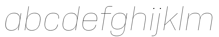 Alfabet Hairline Italic Font LOWERCASE