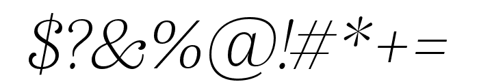 Alga Extralight Italic Font OTHER CHARS