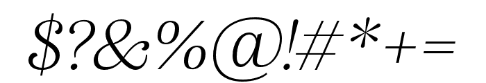 Alga Light Italic Font OTHER CHARS