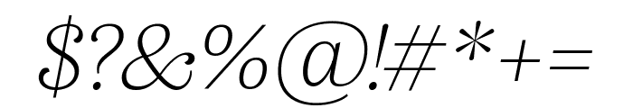 Alga VF ExtraLight Italic Font OTHER CHARS