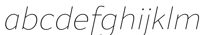 Apparat Thin Italic Font LOWERCASE