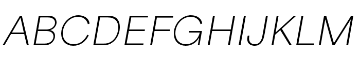 Area Extended Thin Italic Font UPPERCASE