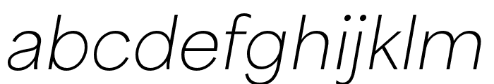 Area Extended Thin Italic Font LOWERCASE