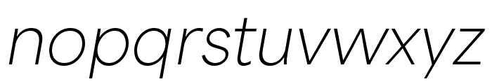 Area Extended Thin Italic Font LOWERCASE