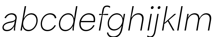 Area Inktrap Thin Italic Font LOWERCASE