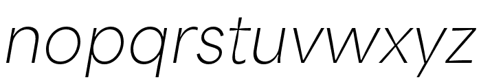 Area Inktrap Thin Italic Font LOWERCASE