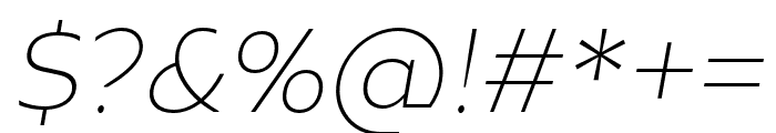 Ariana Pro UltraLight italic Font OTHER CHARS