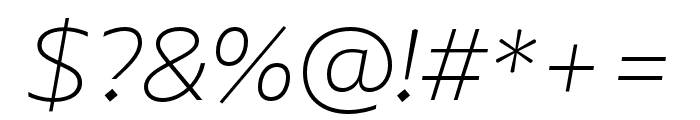 ArponaSans Thin Italic Font OTHER CHARS