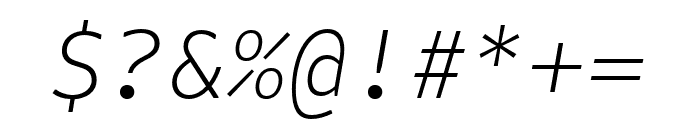 Attribute Mono Xlight Italic Font OTHER CHARS