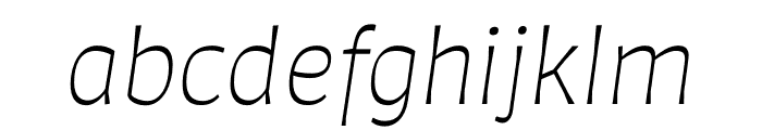 Auster ExtraLight Italic Font LOWERCASE