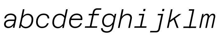 Azeret Mono ExtraLight Italic Font LOWERCASE