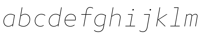 Azo Mono Thin Italic Font LOWERCASE