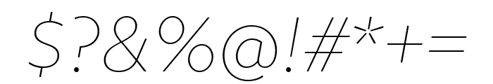 Azo Sans Thin Italic Font OTHER CHARS