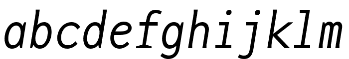Base Mono Narrow OT Thin Italic Font LOWERCASE