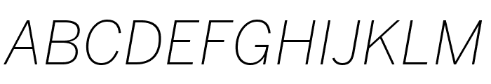 Benton Sans Compressed Extra Light Italic Font UPPERCASE