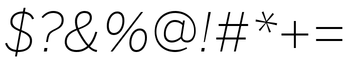 Benton Sans Condensed Extra Light Italic Font OTHER CHARS