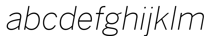 Benton Sans Condensed Extra Light Italic Font LOWERCASE