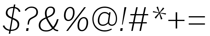 Benton Sans Extra Compressed Light Italic Font OTHER CHARS