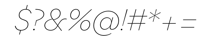 Bilo Thin Italic Font OTHER CHARS