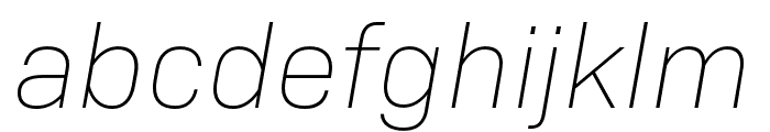 Bio Sans ExtraLight Italic Font LOWERCASE