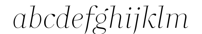 Bomboniere ExtraLight Italic Font LOWERCASE