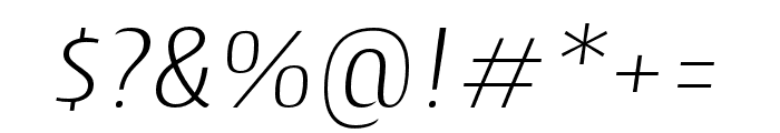 Cantiga ExtraLight Italic Font OTHER CHARS