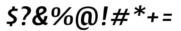 Cantiga SemiBold Italic Font OTHER CHARS